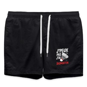I can't, I have badminton. - Swim Trunks - black - Front - AI Model Male 185 light (185cm)