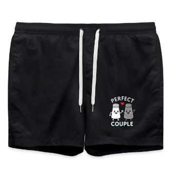 Perfect Couple Salt And Pepper Love Duo - Badeshorts - Schwarz - Vorne - AI Model Male 185 light (185cm)