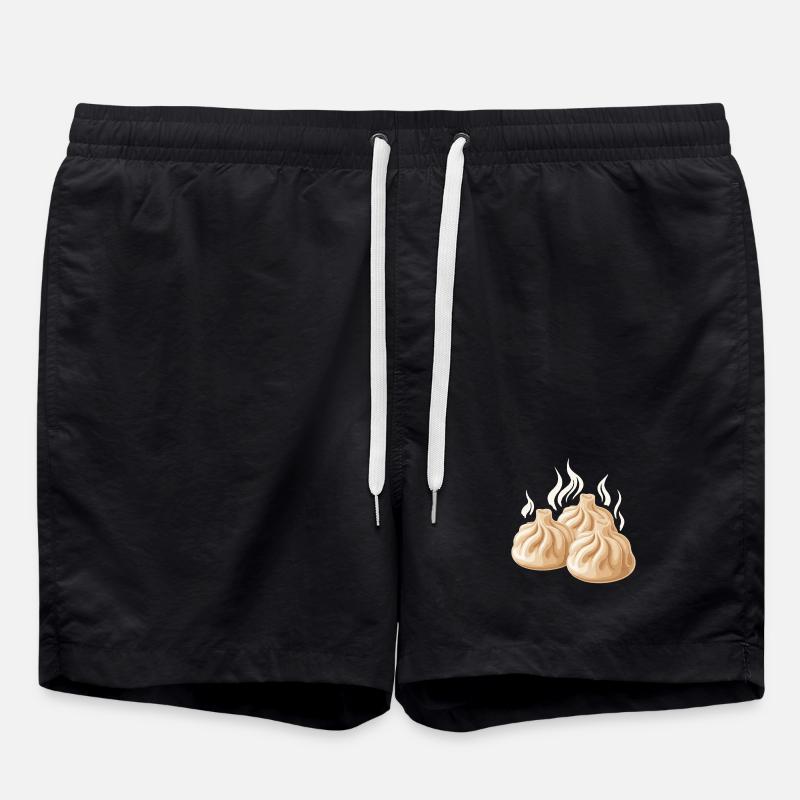 Steaming dumpling design - Swim Trunks - black