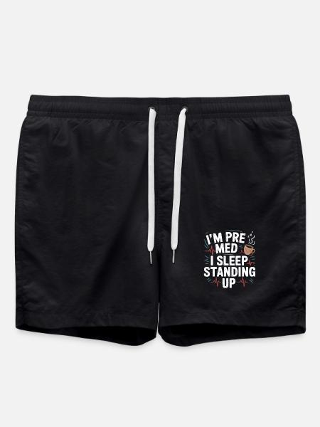 I am Premed: Sleeping Standing - Swim Trunks - black
