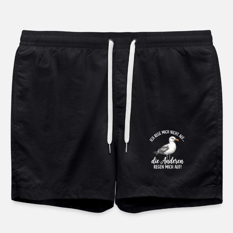 Seagull: I'm not upset! - Swim Trunks - black