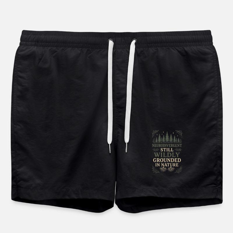 Neurodivergent introvert - Swim Trunks - black