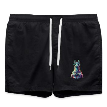 Llamma Gaming Jeux Animaux Jeux Drôle Llamma - Short de bain - noir - Devant - AI Model Male 185 light (185cm)