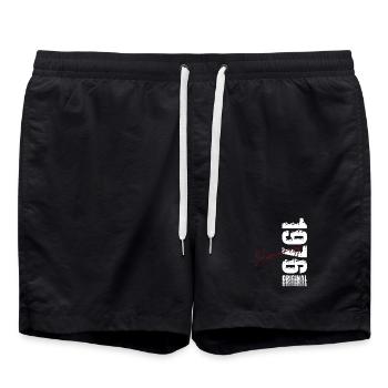 50. Geburtstag Original Januar Jahrgang 1976 - Badeshorts - Schwarz - Vorne - AI Model Male 185 light (185cm)