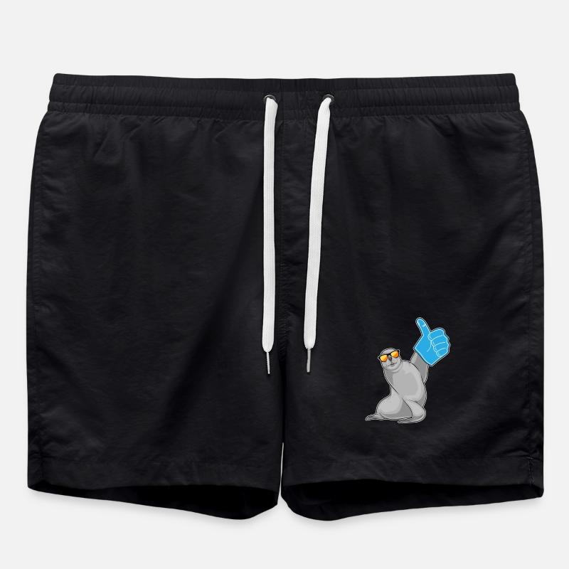 Seal thumbs up - Swim Trunks - black