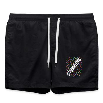 Shrovetide - Carnival - Atmosphere - Confetti - Swim Trunks - black - Front - AI Model Male 185 light (185cm)