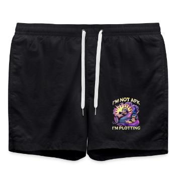 Funny Gaming Gamer Cat - Swim Trunks - black - Front - AI Model Male 185 light (185cm)