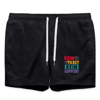 Nerd Computer NO TICKET NO PROBLEM FUNNY - Swim Trunks - black - Front - AI Model Male 185 light (185cm)