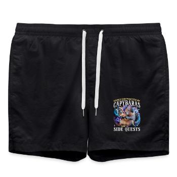 Joueur Drôle de Capybara - Short de bain - noir - Devant - AI Model Male 185 light (185cm)