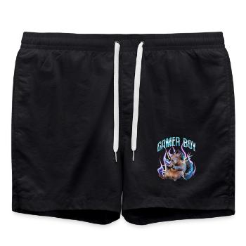 Joueur Drôle de Capybara - Short de bain - noir - Devant - AI Model Male 185 light (185cm)