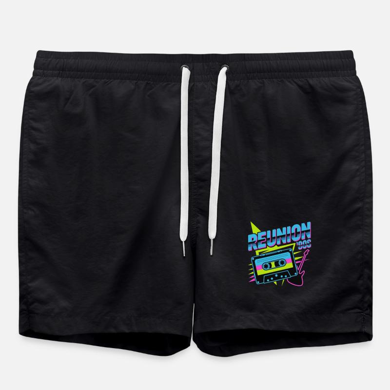 Retro Reunion '80s Neon Cassette - Short de bain - noir