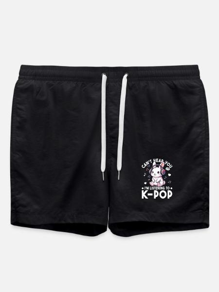 K-Pop Bunny – Sweet Music Fan Statement - Swim Trunks - black