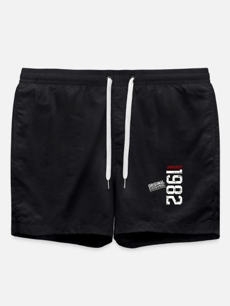 44th Birthday Original January 1982 - Swim Trunks - black
