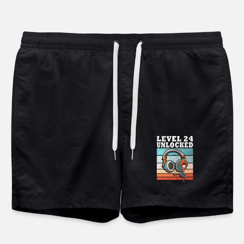Level 24 Unlocked Kopfhörer - Badeshorts - Schwarz