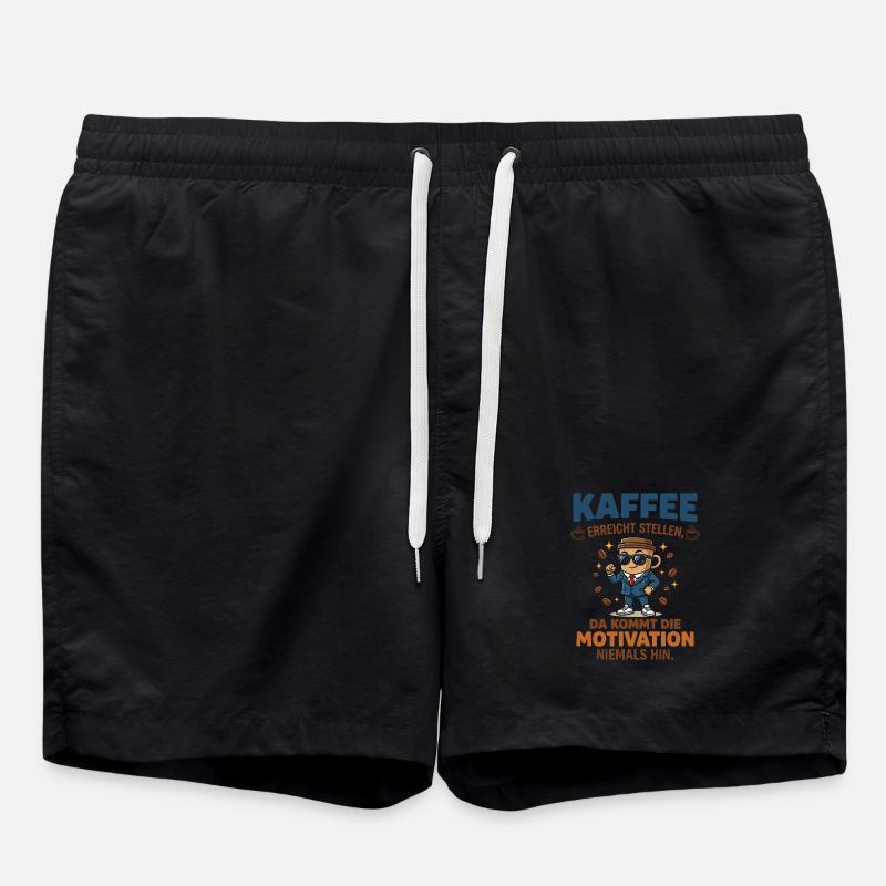 Café vs. Motivation – Design d’entreprise amusant - Short de bain - noir