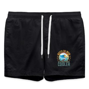 Waterski Mom Mothers Day Ski Lover Mom Water Ski - Swim Trunks - black - Front - AI Model Male 185 light (185cm)