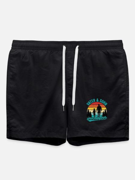 Father & Son Unbeatable – Emotional Retro Design - Swim Trunks - black