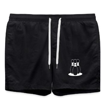 Cartoon Bowling - Badeshorts - Schwarz - Vorne - AI Model Male 185 light (185cm)