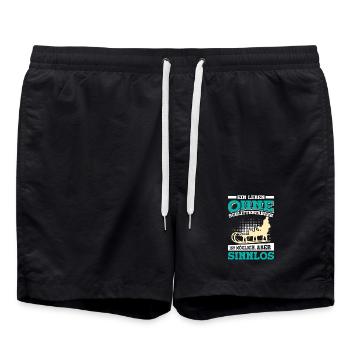 Tobogganing A LIFE WITHOUT SLEDDING IS POINTLESS - Swim Trunks - black - Front - AI Model Male 185 light (185cm)