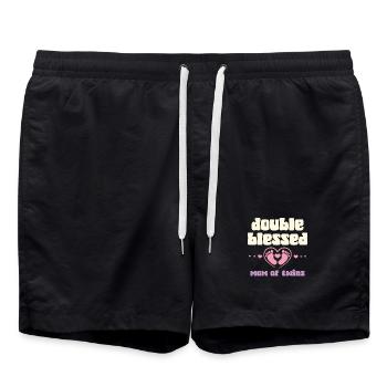 Doppelt gesegnet Zwillingsmama - Swim Trunks - black - Front - AI Model Male 185 light (185cm)