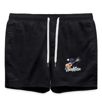 Hawaiian Ukulele Uke Ukelution - Badeshorts - Schwarz - Vorne - AI Model Male 185 light (185cm)