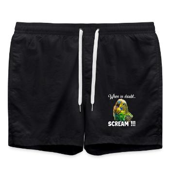 Cadeau drôle pour les fans de perruchets perruqués - Short de bain - noir - Devant - AI Model Male 185 light (185cm)