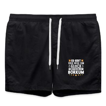 NORTH SEA HOLIDAY THERE ARE MANY WAYS TO HAPPINESS BORKUM - Swim Trunks - black - Front - AI Model Male 185 light (185cm)