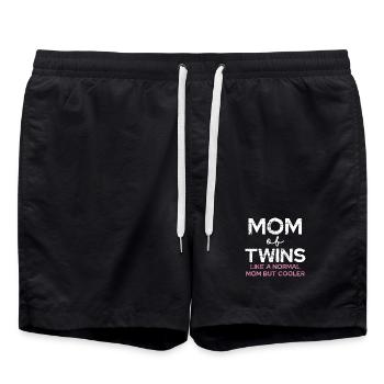 Mom of Twins – Cool Saying - Swim Trunks - black - Front - AI Model Male 185 light (185cm)