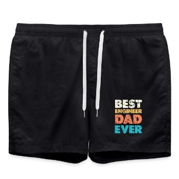 Bloc de couleurs du meilleur père de tous les temps - Short de bain - noir - Devant - AI Model Male 185 light (185cm)