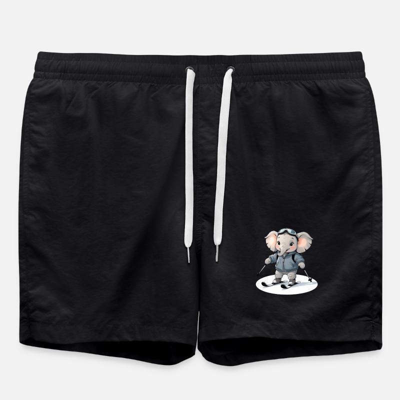 Sweat à capuche éléphant skiant - Short de bain - noir