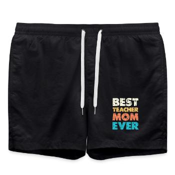Best Teacher Mom Ever - Swim Trunks - black - Front - AI Model Male 185 light (185cm)