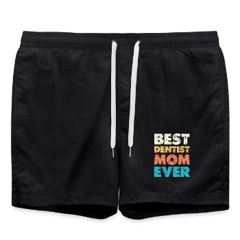 Beste Zahnärztin Mama - Badeshorts - Schwarz - Vorne - AI Model Male 185 light (185cm)