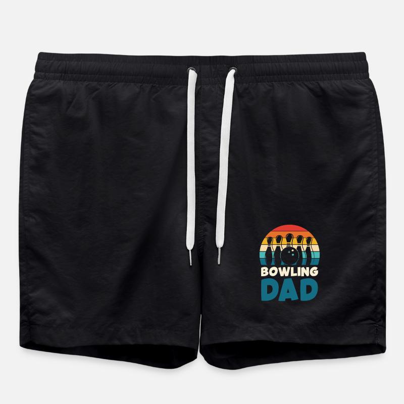 Bowling Dad Retro Design - Swim Trunks - black