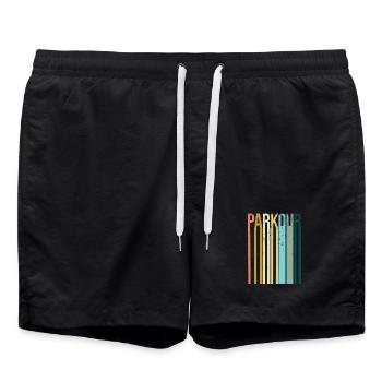 Parkour Retro Vintage - Swim Trunks - black - Front - AI Model Male 185 light (185cm)