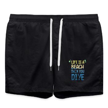 Diving Diver Snorkeling Recreational Diver - Swim Trunks - black - Front - AI Model Male 185 light (185cm)