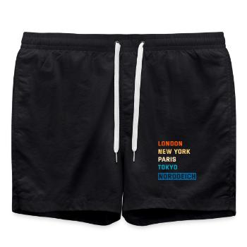 Vacances de la mer du Nord LONDRES, NEW YORK, PARIS NORDDEICH - Short de bain - noir - Devant - AI Model Male 185 light (185cm)