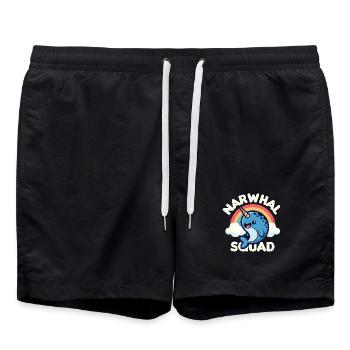 Escouade des Narvals mignons - Short de bain - noir - Devant - AI Model Male 185 light (185cm)