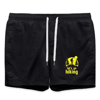 Allons randonner silhouette de randonneur alpiniste - Short de bain - noir - Devant - AI Model Male 185 light (185cm)