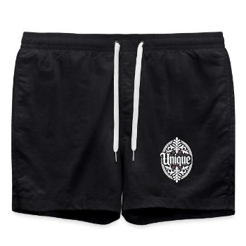 unique unique unique self-worth unique - Swim Trunks - black - Front - AI Model Male 185 light (185cm)