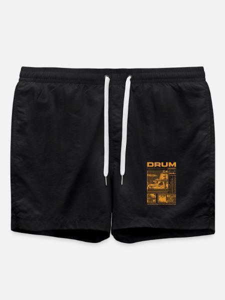 Rock Drummer Drum Player Streetwear - Swim Trunks - black