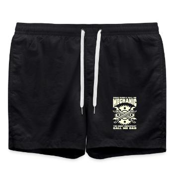Mechanic Dad Saying - Swim Trunks - black - Front - AI Model Male 185 light (185cm)