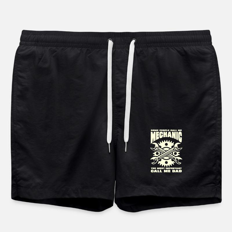 Mechanic Dad Saying - Swim Trunks - black