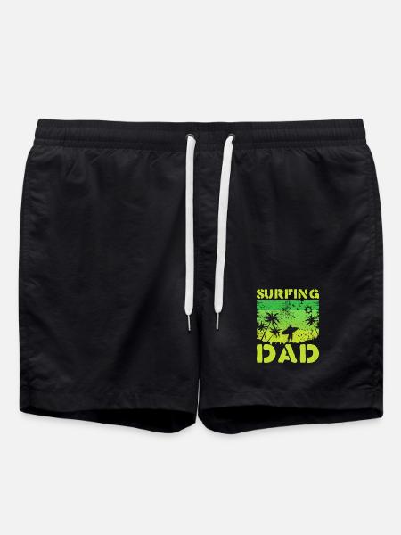 Surfing Dad Retro Green - Swim Trunks - black