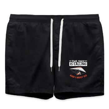 Gleitschirmfliegen Gleitschirmflieger Gleitschirm - Badeshorts - Schwarz - Vorne - AI Model Male 185 light (185cm)