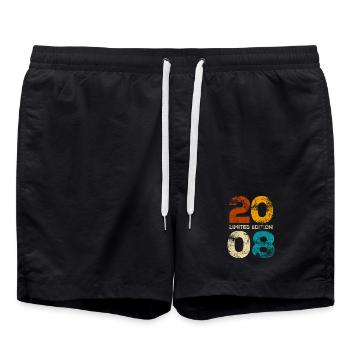 Limited Edition 2008 Retro Geburtstag Geschenk - Badeshorts - Schwarz - Vorne - AI Model Male 185 light (185cm)