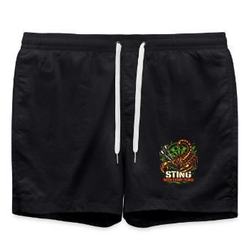 Darts | Sting with every Fling - Skorpion - Swim Trunks - black - Front - AI Model Male 185 light (185cm)