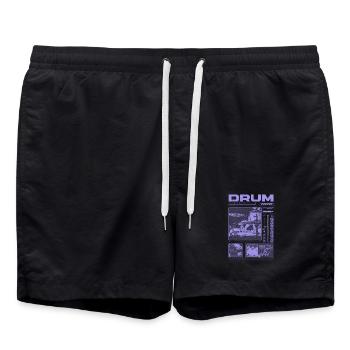 Rock Drummer Drum Player Streetwear - Swim Trunks - black - Front - AI Model Male 185 light (185cm)