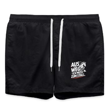 Reiten Aus Dem Weg Zum Stall Pferdemädchen Pferde - Badeshorts - Schwarz - Vorne - AI Model Male 185 light (185cm)