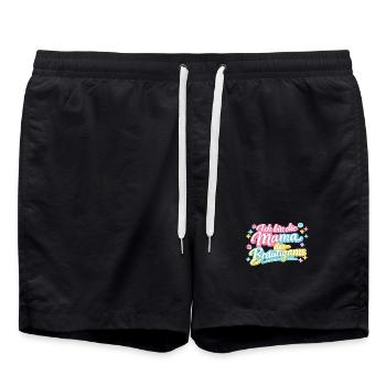 Mama des Bräutigams Geschenkidee - Badeshorts - Schwarz - Vorne - AI Model Male 185 light (185cm)