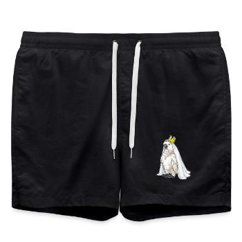 Papagei Braut Schleier Hochzeit - Badeshorts - Schwarz - Vorne - AI Model Male 185 light (185cm)